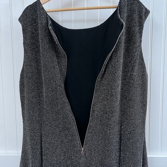 Simply Emma NWT Glitter Knit A-Line Dress Black Silver Women's 20W Formal Dance - Picture 6 of 8